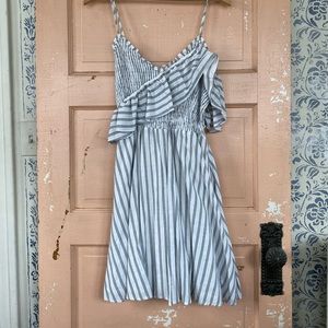 Blue and white nautical striped sundress